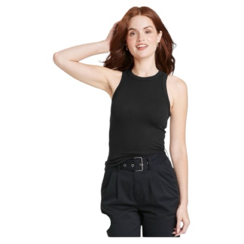 a new day l  Black Ribbed Tank Top l Size XL l MSRP $10